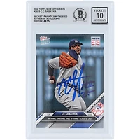 Carte autographiée de CC Sabathia, des Yankees de New York, collection Topps Now National HOF 2024, promotion 1925, n° OS-15, authentifiée par Beckett Fanatics Witnessed, avec inscription « HOF 25 ».