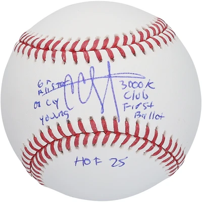 Baseball autographié CC Sabathia des Yankees de New York avec inscriptions de multiples distinctions de carrière - Édition limitée à 25