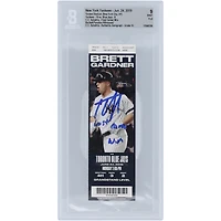 Billet authentifié 9/10 des Yankees de New York signé CC Sabathia, dernière victoire en carrière, dont les fans de Beckett ont été témoins, du 24 juin 2019, avec l'inscription « Dernière victoire en carrière »