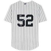 Maillot réplique blanc Nike autographié par CC Sabathia des Yankees de New York avec inscription « 3 000 000 4/30/19 ».
