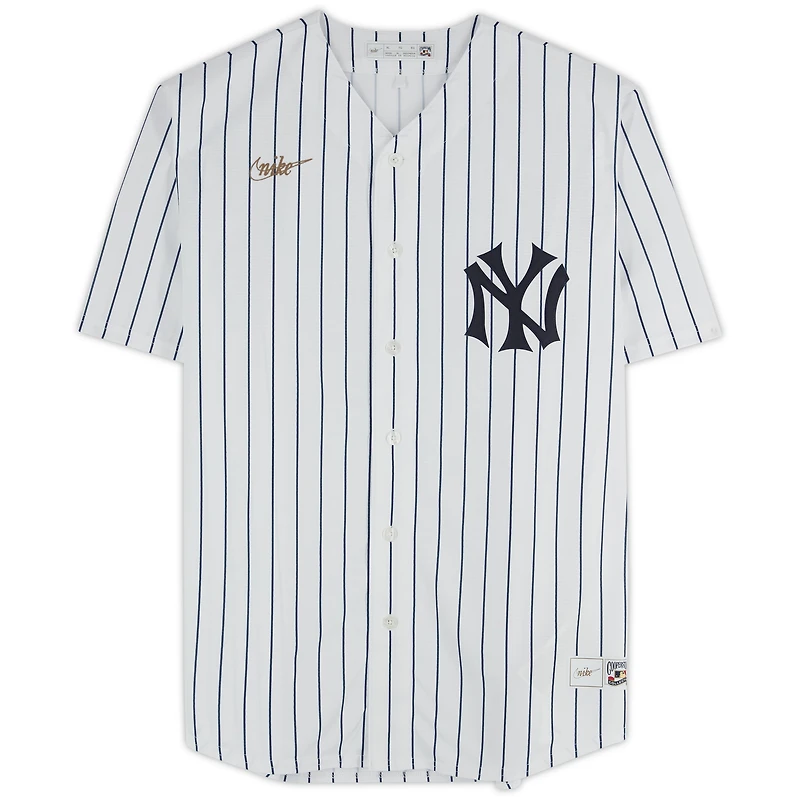 CC Sabathia New York Yankees Autographed White Pinstripe Nike Cooperstown Collection Replica Jersey