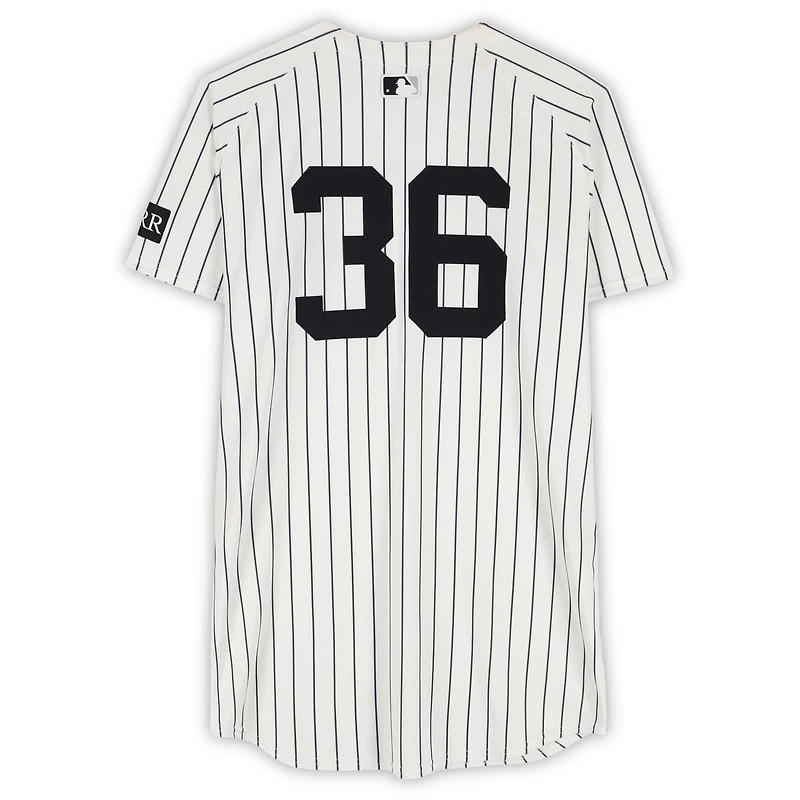 Clarke Schmidt New York Yankees Game-Used #36 White Pinstripe Nike Jersey vs. Athletics on June 28, 2025