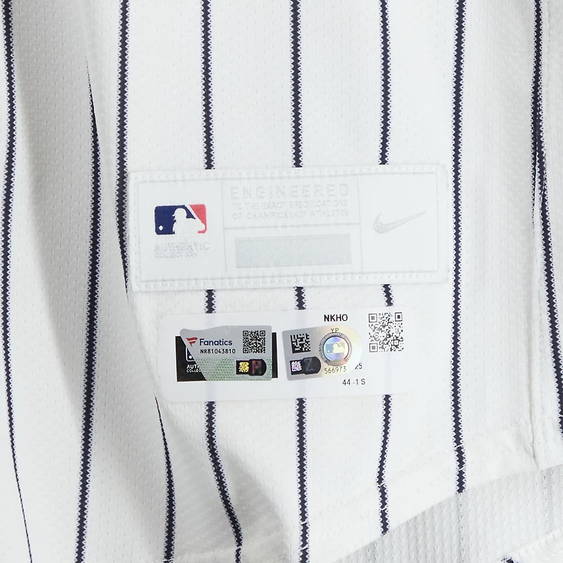 Clarke Schmidt New York Yankees Game-Used #36 White Pinstripe Nike Jersey vs. Baltimore Orioles on June 21, 2025 - 7 IP, 5 K, W