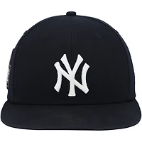 Casquette New Era bleu marine portée par Clarke Schmidt des Yankees de New York contre les Dodgers de Los Angeles le 30 octobre 2024 - Match 5 des Séries mondiales