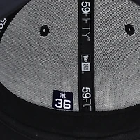 Casquette New Era bleu marine portée par Clarke Schmidt des Yankees de New York contre les Dodgers de Los Angeles le 30 octobre 2024 - Match 5 des Séries mondiales