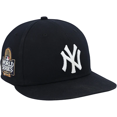 Casquette New Era bleu marine portée par Clarke Schmidt des Yankees de New York contre les Dodgers de Los Angeles le 30 octobre 2024 - Match 5 des Séries mondiales