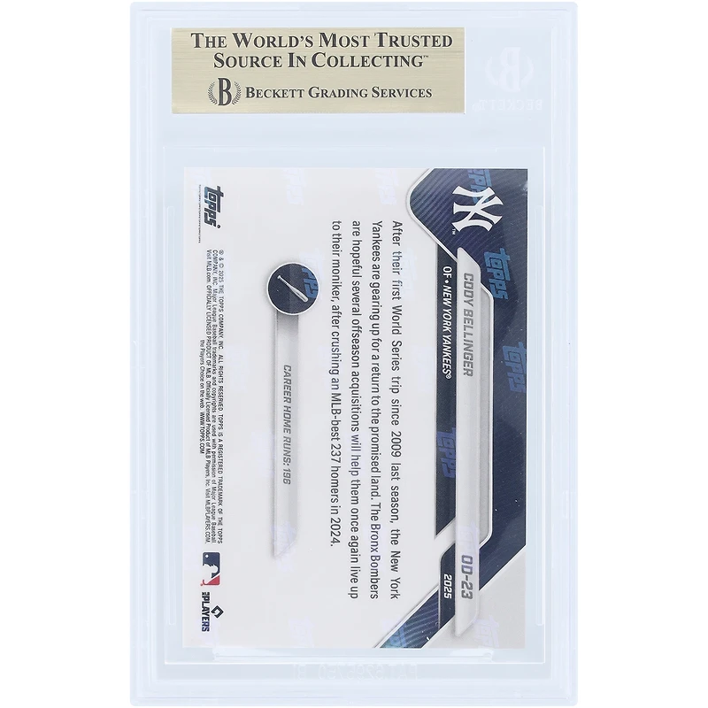 Cody Bellinger New York Yankees 2025 Topps Now Road to Opening Day #OD-23 BGS Authenticated 9.5 Card