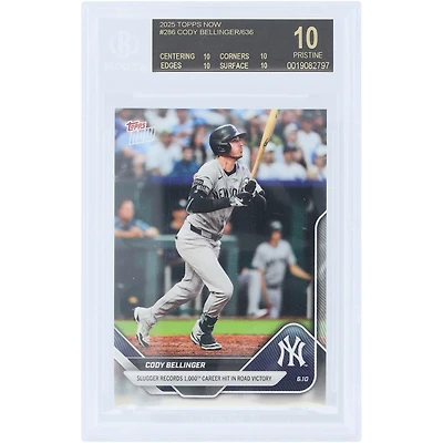 Cody Bellinger New York Yankees 2025 Topps Now Slugger Records 1,000th Career Hit In Road Victory Black Label #286 BGS Authenticated 10 Card - 10,10,10,10 Subgrades