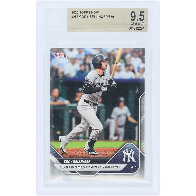 Cody Bellinger New York Yankees 2025 Topps Now Slugger Records 1,000th Career Hit In Road Victory #286 BGS Authenticated 9.5 Card