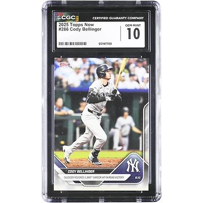 Cody Bellinger New York Yankees 2025 Topps Now Slugger Records 1,000th Career Hit in Road Victory #286 CGC Authenticated 10 Card