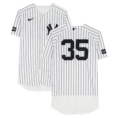 Cody Bellinger New York Yankees Game-Used #35 White Pinstripe Jersey vs. Kansas City Royals on April 19, 2026