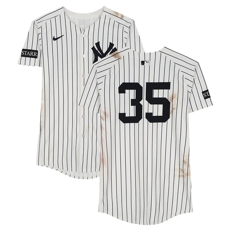 Cody Bellinger New York Yankees Game-Used #35 White Pinstripe Nike Jersey vs. Toronto Blue Jays on October 8, 2025 - ALDS Game 4 