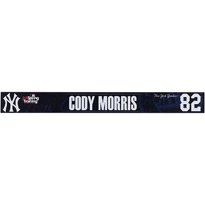 Plaque signalétique marine numéro 82 émise par le joueur des Yankees de New York de Cody Morris lors de l'entraînement de printemps de la MLB 2024