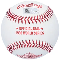 Balle de baseball autographiée par David Cone, des Yankees de New York, avec le logo des Séries mondiales de 1996 et l'inscription « Champions des Séries mondiales 96 ».