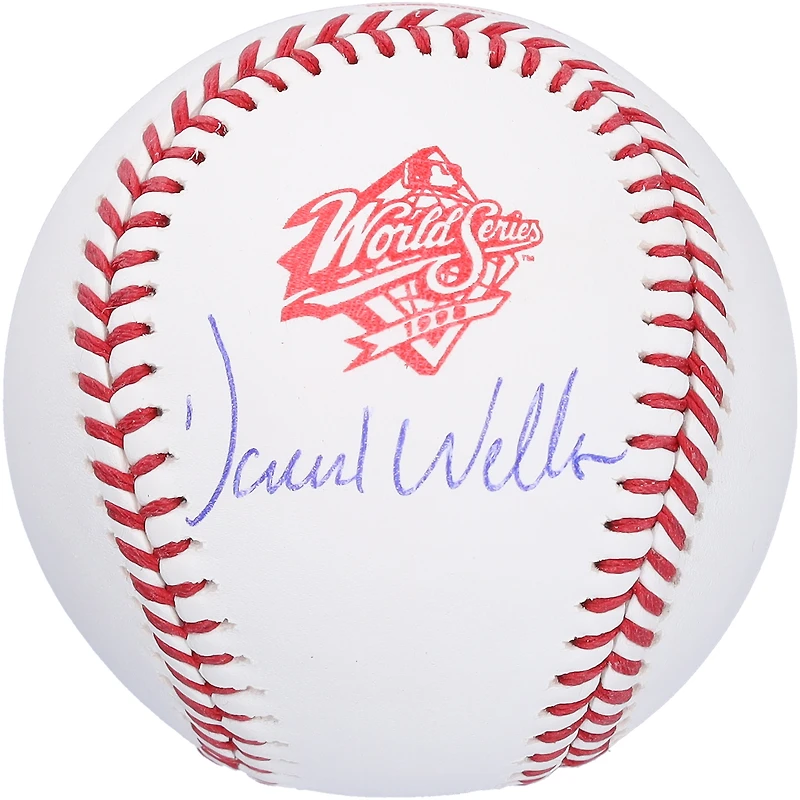 Logo autographié par David Wells des Yankees de New York pour la Série mondiale de 1998