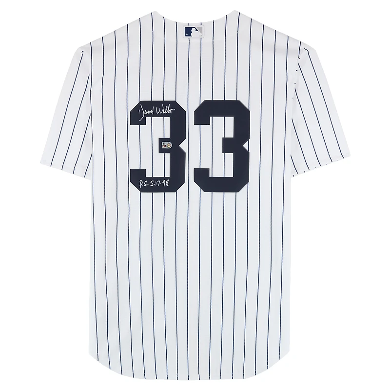 David Wells New York Yankees Autographed White Nike Replica Jersey with "P.G. 5/17/98" Inscription