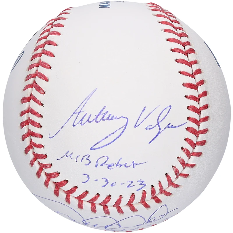 Derek Jeter & Anthony Volpe New York Yankees Autographed Baseball with Multiple MLB Debut Inscriptions - Limited Edition of 10