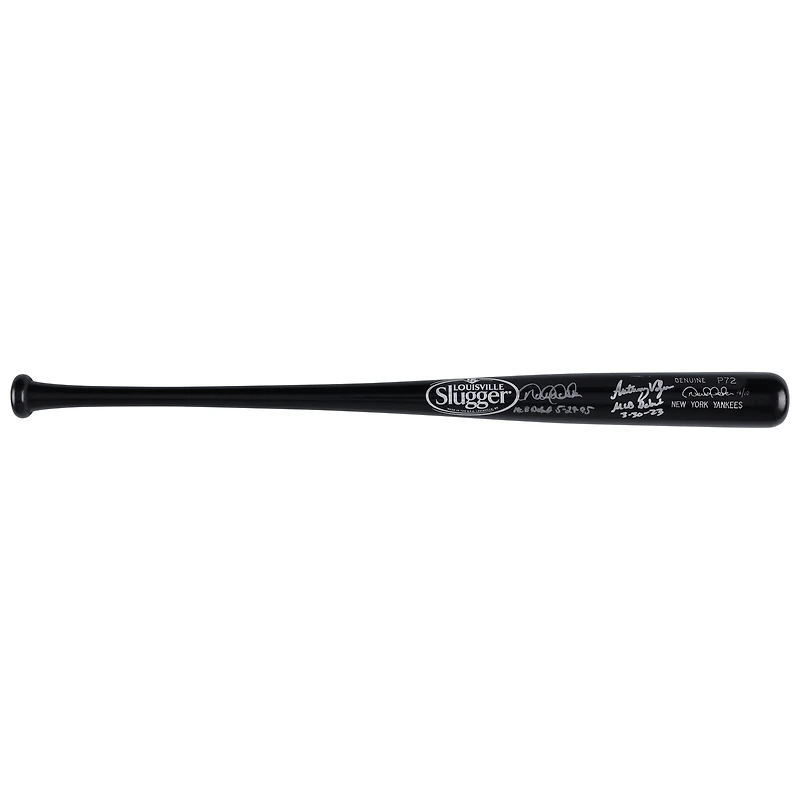Derek Jeter & Anthony Volpe New York Yankees Autographed Black Louisville Slugger Game Model Bat with Multiple MLB Debut Inscriptions - Limited Edition of 10