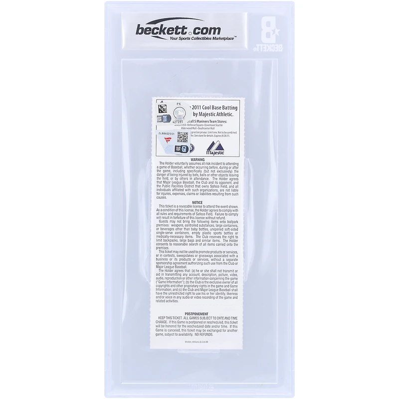 Derek Jeter New York Yankees Autographed 16th Consecutive 150-Hit Season Beckett Fanatics Witnessed Authenticated /10 Ticket from September 14