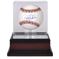 Derek Jeter New York Yankees Autographed Baseball and Mahogany Baseball Display Case