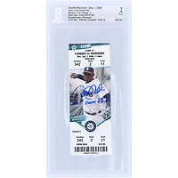 Derek Jeter New York Yankees Autographed Career RBI #1000 Beckett Fanatics Witnessed Authenticated 7/10 Ticket from September 7, 2008 with "1000th Career RBI" Inscription