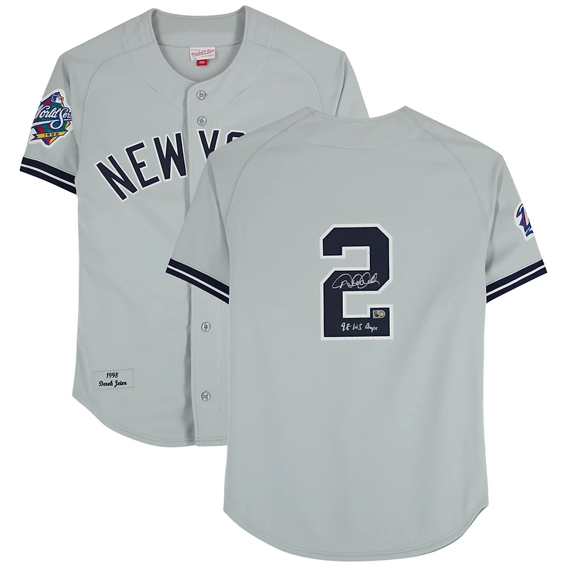 Derek Jeter New York Yankees Autographed Gray Mitchell & Ness 1998 Authentic Jersey with "98 WS Champs" Inscription
