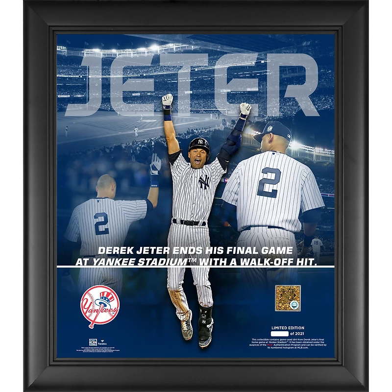 Derek Jeter New York Yankees Framed 15" x 17" Final Game Collage with a Capsule of Game-Used Dirt - Limited Edition of 2021