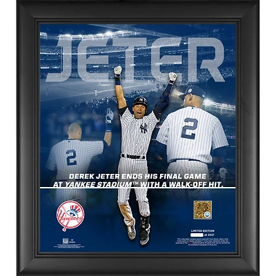 Derek Jeter New York Yankees Framed 15" x 17" Final Game Collage with a Capsule of Game-Used Dirt - Limited Edition of 2021