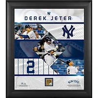Derek Jeter New York Yankees Framed 15" x 17" Stitched Stars Collage with a Capsule of Game Used Dirt