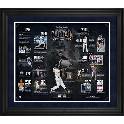 Derek Jeter New York Yankees Framed 20" x 24" Career Timeline Collage with a Capsule of Game-Used Dirt - Limited Edition of 500