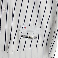 Maillot Nike blanc à fines rayures n° 38 porté par Devin Williams (New York Yankees) contre les Blue Jays de Toronto le 8 octobre 2025 - Match 4 de la série de division de la Ligue américaine