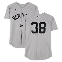 Maillot Nike gris n° 38 porté par Devin Williams des Yankees de New York contre les Guardians de Cleveland, le 23 avril 2025