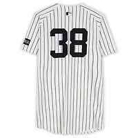 Maillot Nike blanc à rayures fines n° 38 porté par Devin Williams des Yankees de New York contre les Athletics le 29 juin 2025