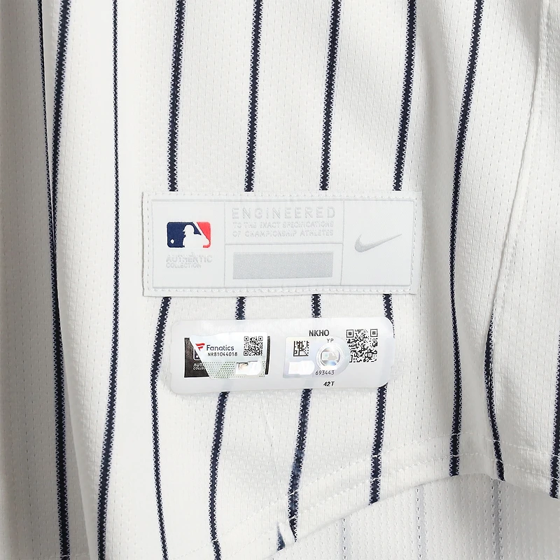Devin Williams New York Yankees Player-Worn #38 White Pinstripe Nike Jersey vs. Athletics on June 29, 2025