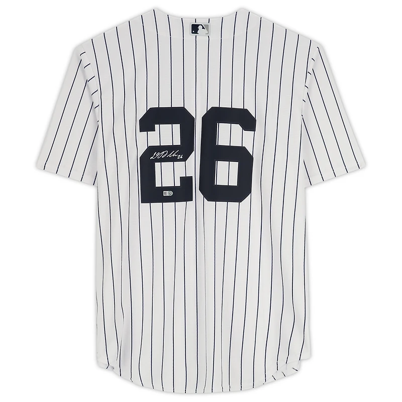 Maillot réplique blanc Nike autographié par DJ LeMahieu des Yankees de New York