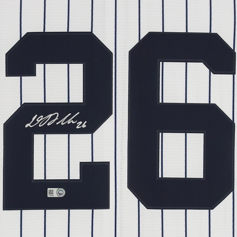 Maillot réplique blanc Nike autographié par DJ LeMahieu des Yankees de New York