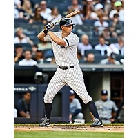 DJ LeMahieu, joueur non signé des Yankees de New York, se prépare à frapper une photo verticale