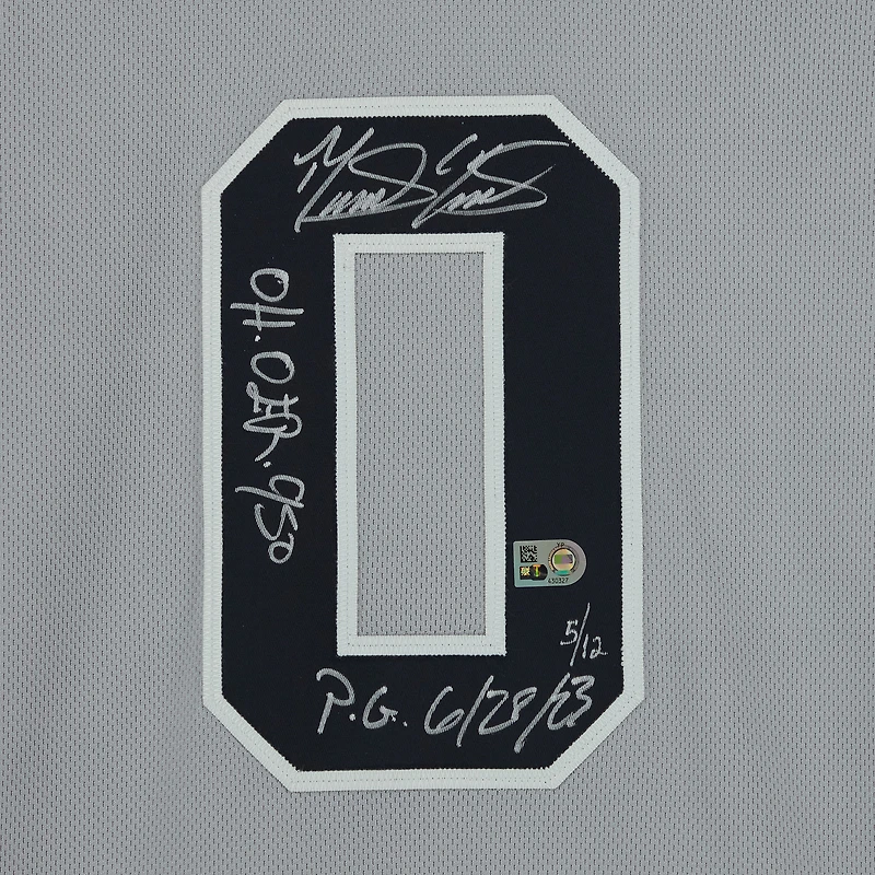 Maillot authentique Nike gris autographié par Domingo German des Yankees de New York, avec plusieurs inscriptions - Édition limitée à 12 exemplaires