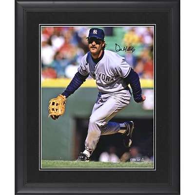 Don Mattingly New York Yankees Autographed 16'' x 20'' Fielding with Shades Framed Photograph