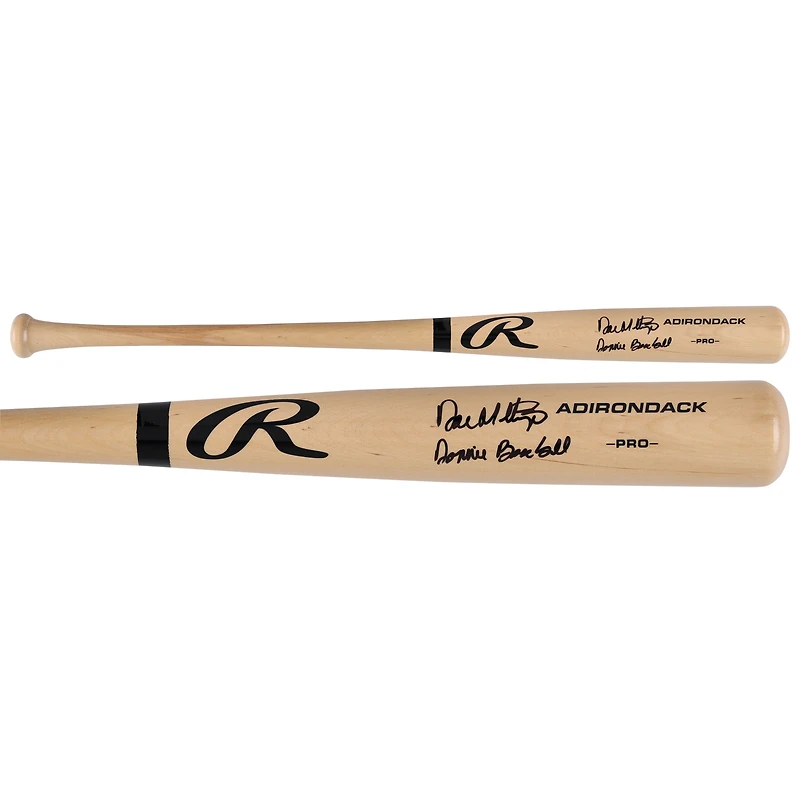 Batte de baseball professionnelle Rawlings Blonde autographiée par Don Mattingly des Yankees de New York avec l'inscription « Donnie Baseball »