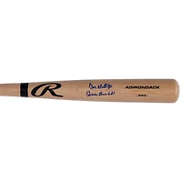 Batte de baseball professionnelle Rawlings Blonde autographiée par Don Mattingly des Yankees de New York avec l'inscription « Donnie Baseball »