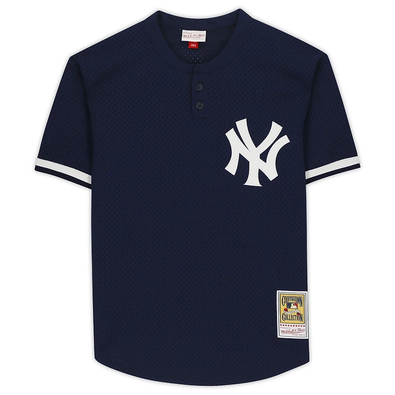 Maillot d'entraînement au bâton autographié par Don Mattingly des Yankees de New York, réplique de la collection Mitchell & Ness Cooperstown, bleu marine