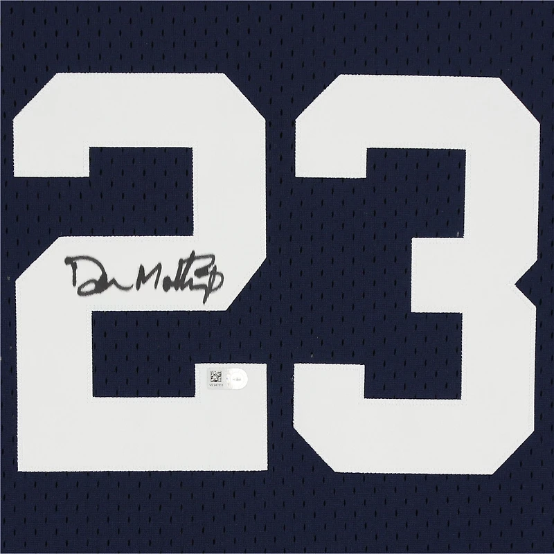 Maillot d'entraînement au bâton autographié par Don Mattingly des Yankees de New York, réplique de la collection Mitchell & Ness Cooperstown, bleu marine