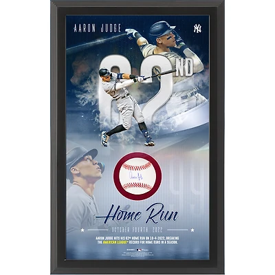 Collage de boîtes à ombres de baseball autographiées par Fanatics Authentic Aaron Judge des Yankees de New York, record de home run de la Ligue américaine