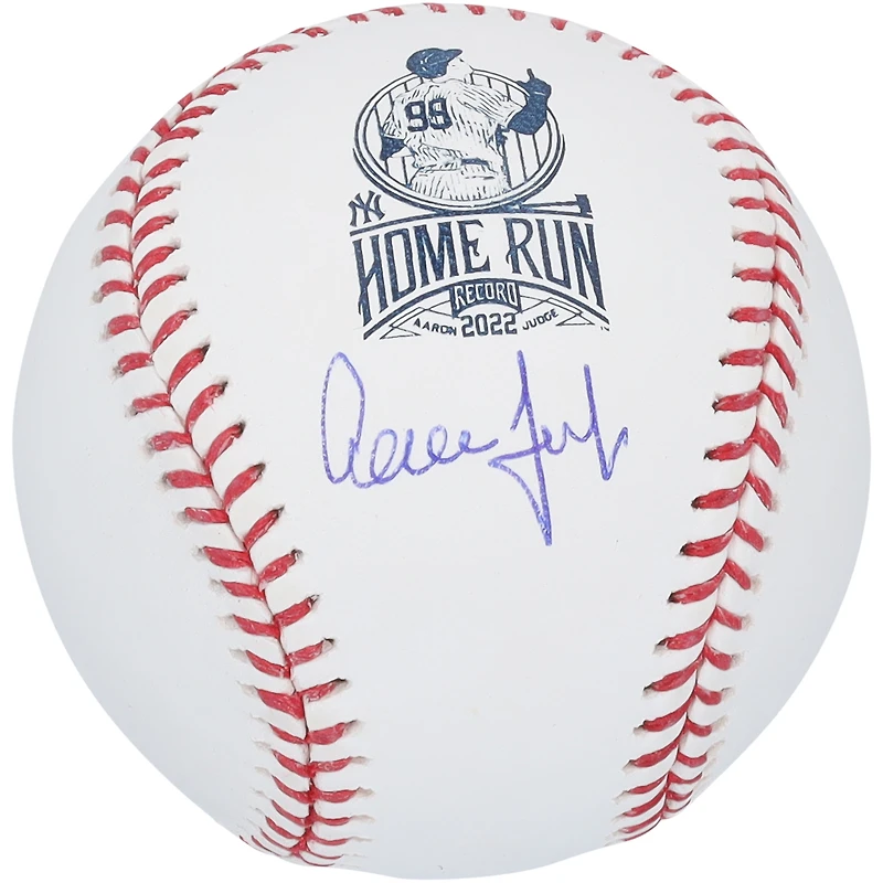Fanatics Authentique Aaron Judge New York Yankees Ligue américaine Record de coups de circuit Logo autographié Baseball