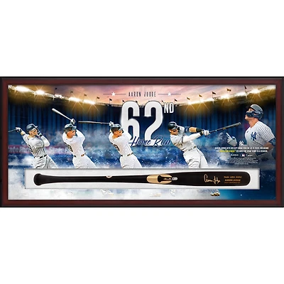 Collage de fanatiques authentiques Aaron Judge New York Yankees American League Home Run Record Shadowbox avec batte de jeu autographiée de Chandler