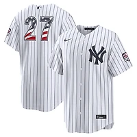 Maillot Nike blanc USA 250 Stadium des Yankees de New York pour homme, Giancarlo Stanton, édition spéciale 4 juillet