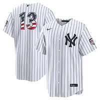 Maillot Nike blanc USA 250 Stadium pour homme, New York Yankees Jazz Chisholm Jr., édition spéciale 4 juillet