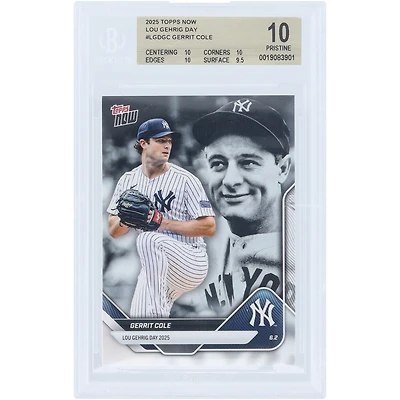 Carte Gerrit Cole, Yankees de New York, édition spéciale 2025 Topps Now Lou Gehrig Day #LGD-GC, authentifiée BGS (10 cartes) - Sous-notes : 10, 10, 10, 9,5