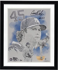 Photo 40 x 50 cm (16 x 20 pouces) autographiée par Gerrit Cole (New York Yankees) avec inscription « Cy Young 2023 AL » - Illustration et signature de Maz Adams - Édition limitée à 23 exemplaires